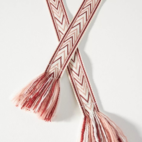 NWT Anthropologie Woven Fringe Tie Belt Large - Picture 3 of 4